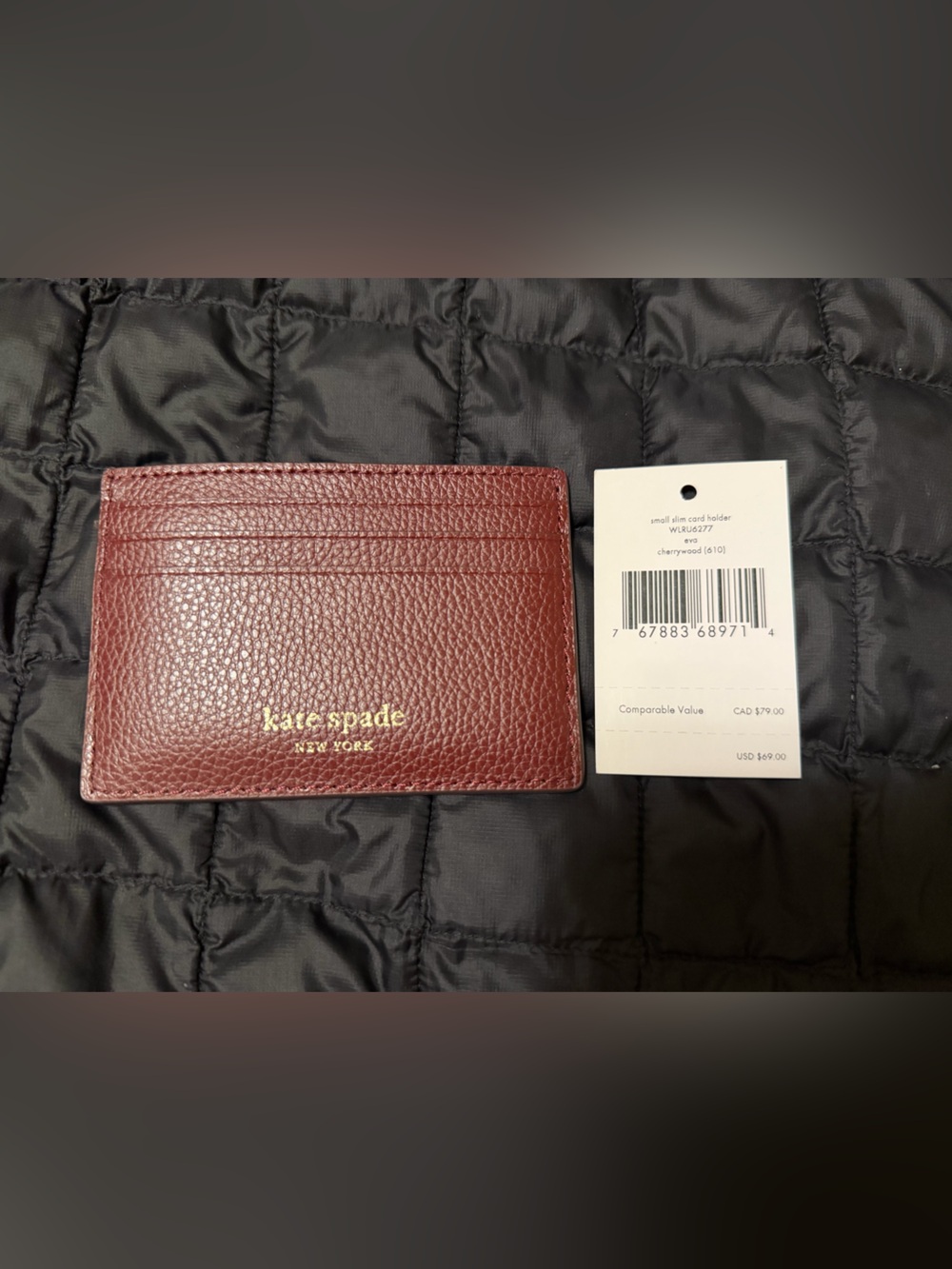 Kate Spade Eva Small Slim Card Holder in Cherrywood - Picture 1 of 2